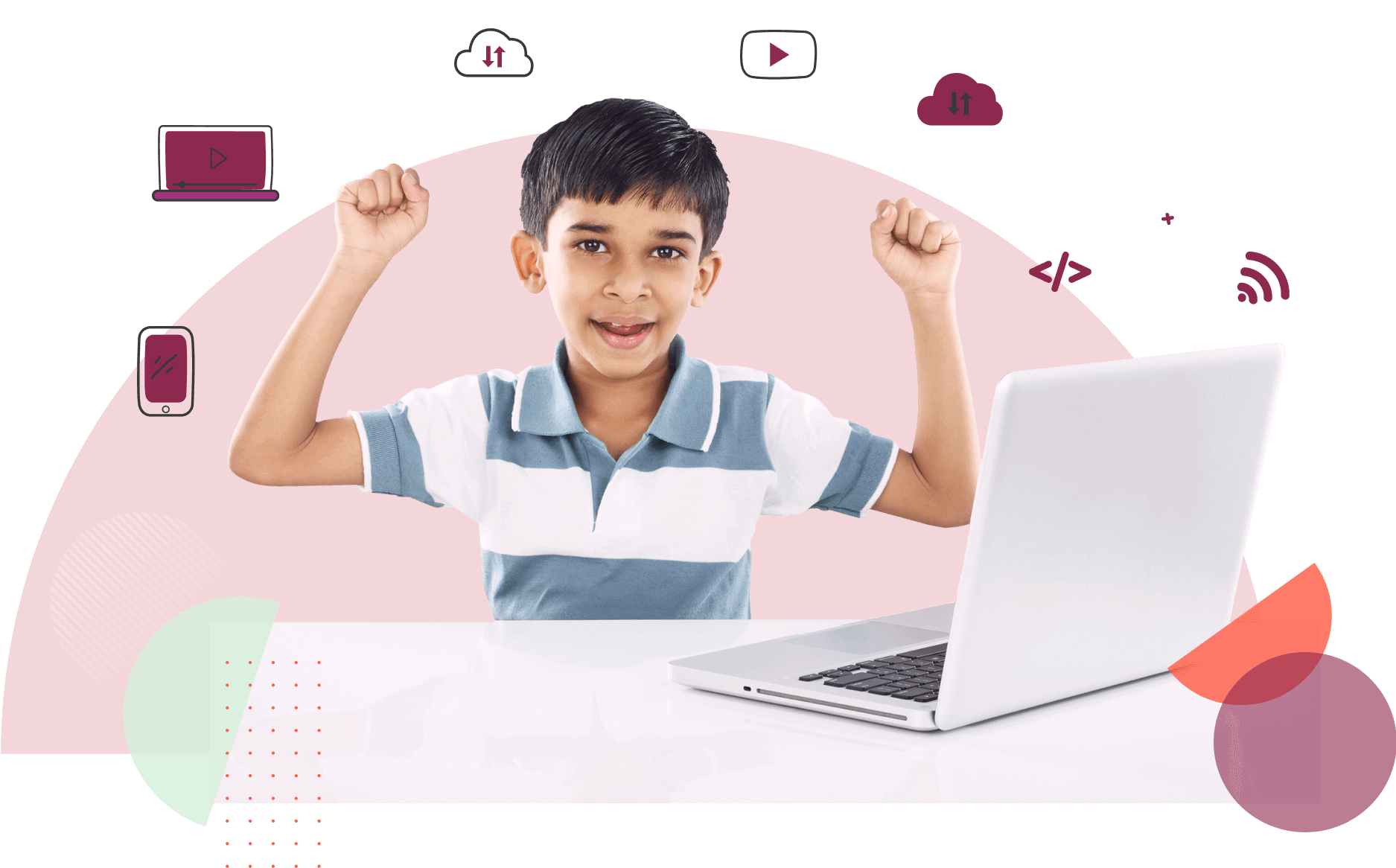 Boy working on laptop
