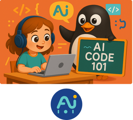 AI Code 101 course for kids with Coding Instructor