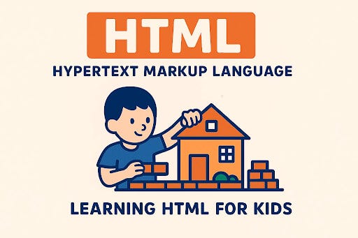 A student learning HTML concepts, from basic structure to building interactive web pages, like creating a digital LEGO project