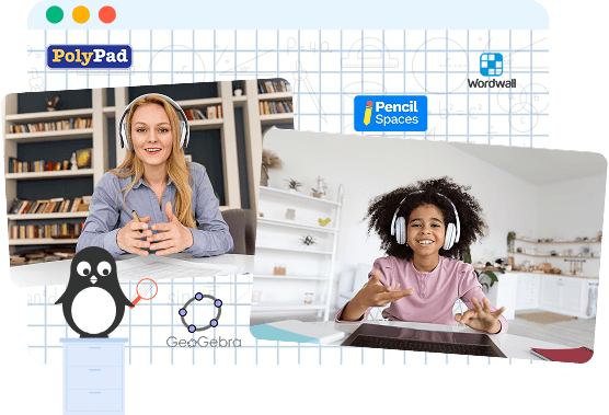 Children learning Math through online classes