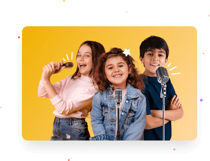 Children learning public speaking through online classes