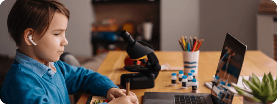 A child creating, not just consuming, on a screen