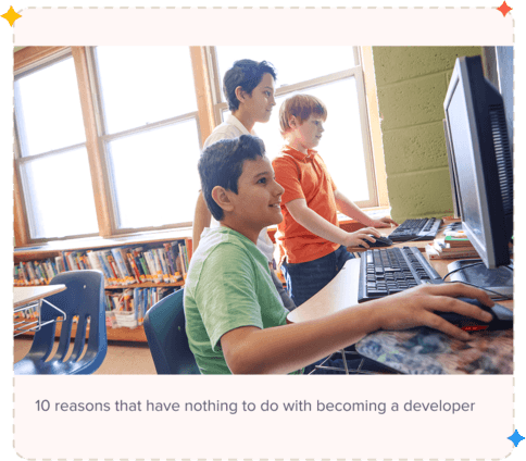 Students learning to code together in a classroom