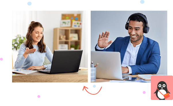 Teachers in online sessions