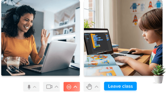 A live, one-on-one Codingal class in progress